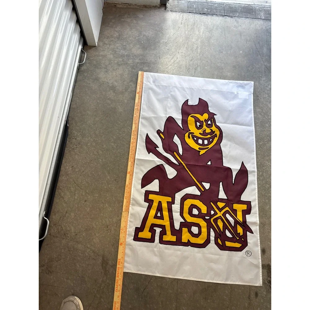 Vintage ASU Arizona State University Sparky Vertical Flag Collegiate 28.5x48